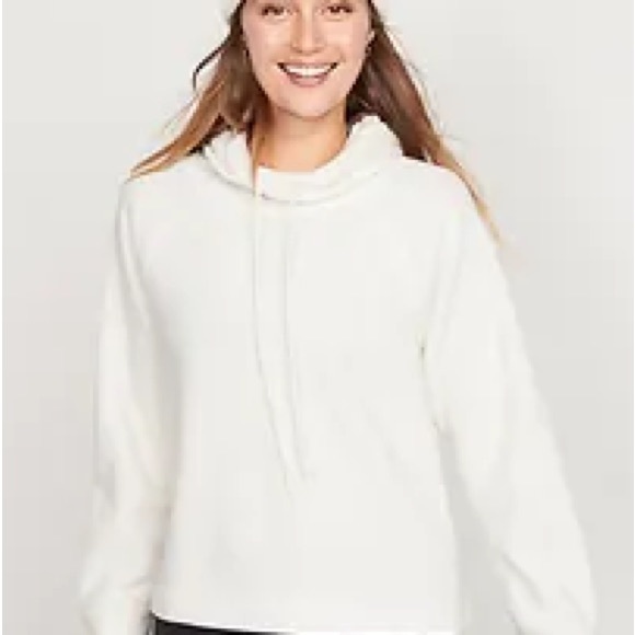 - NWT OLD NAVY Microfleece Funnel-Neck Pullover Hoodie Color: Sea Salt - Picture 1 of 6